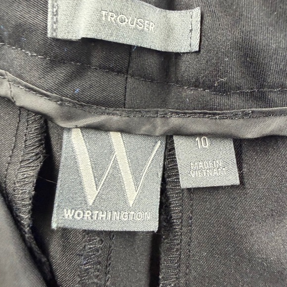 Worthington Trouser Pants Womens Size 10 Black Stretch Wide Leg Workwear Office - Picture 7 of 9